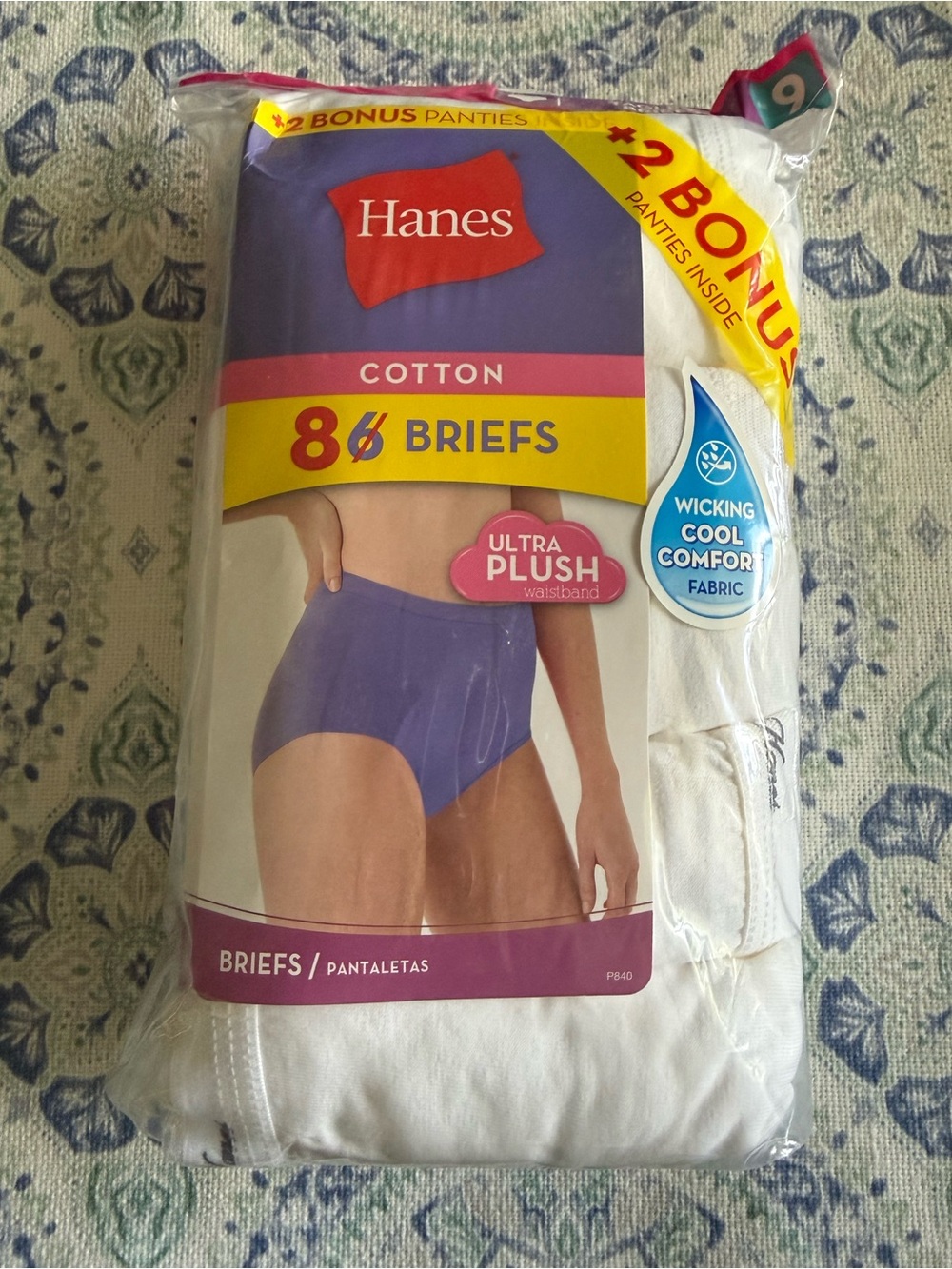 Hanes Women's 100% Cotton Briefs Sz 9 White NEW IN SEALED PACKAGE